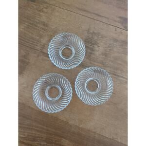 3 Glass Bobeche Wax Catchers